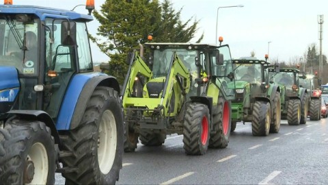 Tractors fill roads in Ireland as farmers protest against EU-Mercosur deal