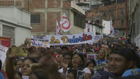 Supporters of Venezuela's deposed leader Maduro rally in Caracas