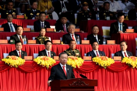 Communist Party of Vietnam General Secretary To Lam delivers a speech in Ho Chi Minh City on April 30, 2025