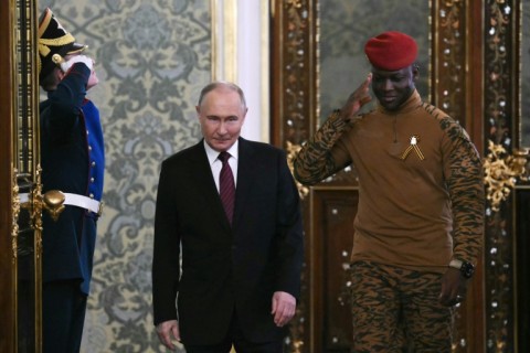 Traore meeting with Russian President Vladimir Putin in Moscow in 2025