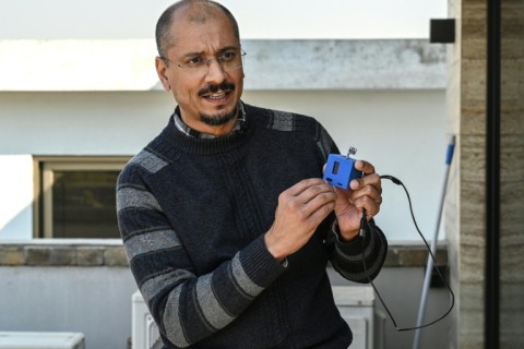 Umair Shahid's organisation deploys plug-sized devices made with a 3D printer that clock air quality every three minutes
