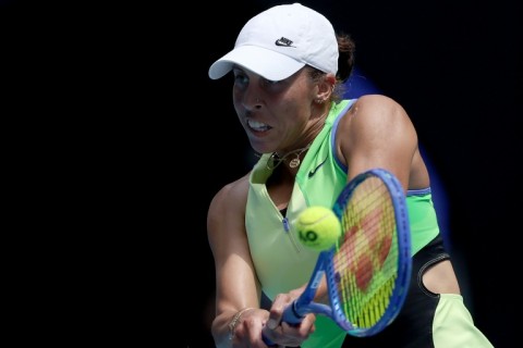Gael Monfils acknowledges the crowd after losing to Australia's Dane Sweeny