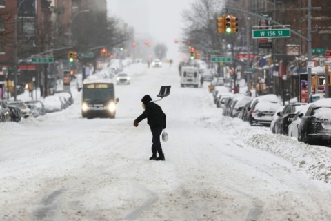 New York City was forecast to receive up to 12 inches (30 cm) of snow in a massive storm stretching across more than half the United States