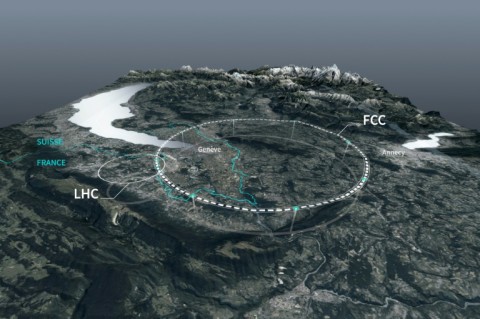 The Future Circular Collider would have a circumference of 91 kilometres, at an average depth of 200 metres