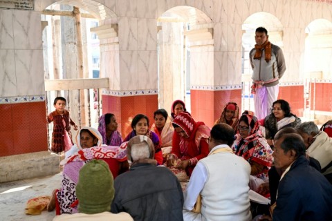 Hindu devotees offer prayers inside the Matua temple in Gopalganj, Bangladesh. The US-based Center for the Study of Organized Hate said it had tracked more than 700,000 posts -- generated by more than 170,000 accounts on X, that made claims of a "Hindu genocide" between August 2024 and January 2026