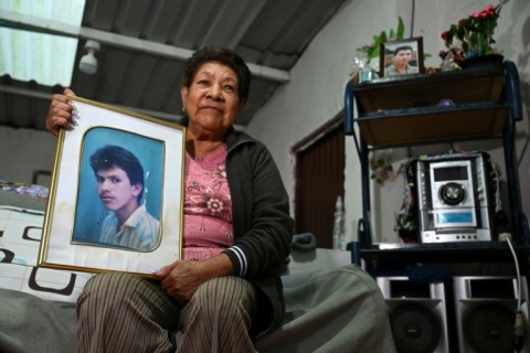Hermencia Vega, mother of Diuviseldo Torres, one of four men abducted at gunpoint in 2002 by paramilitaries who claim they were acting on orders from cycling legend Luis 'Lucho' Herrera