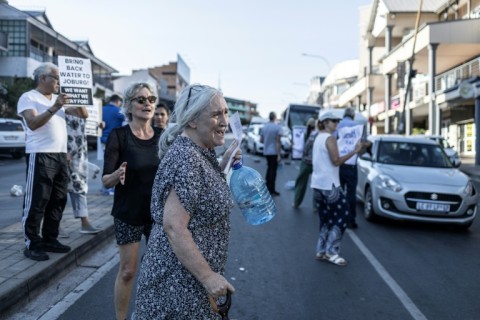 Susan Jobson, 63, who struggles to walk and lives alone, said she joined a demonstration because the lack of water had left her 'completely desperate'