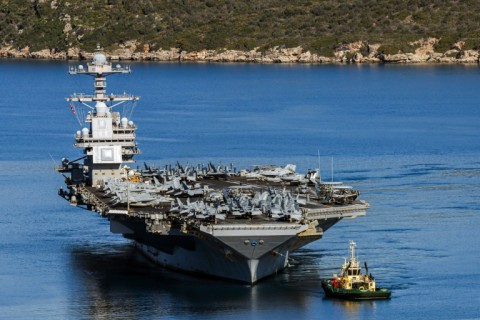 The USS Gerald R. Ford was sent to the Mediterranean this week in a military build-up to put pressure on Iran