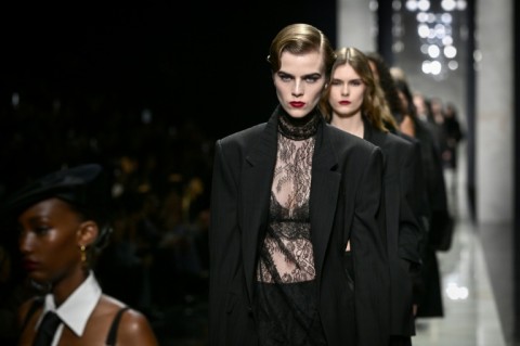Lace and other skin-exposing fabrics were seen all over Milan Fashion Week this season.