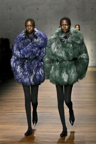 Furry, fuzzy or just plain poofy was all over the Milan runways at Milan Fashion Week.