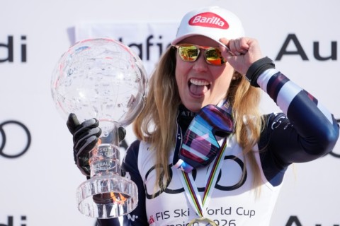 US ski star Shiffrin wins overall World Cup title for sixth time