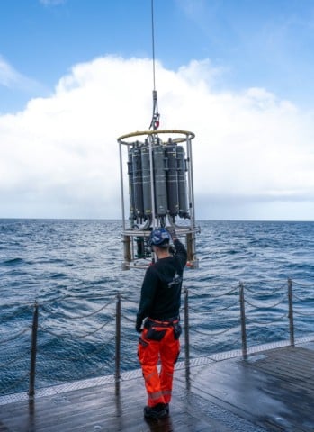 Researchers are taking water samples from various depths during the three-week voyage