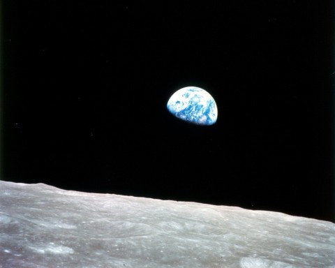 This NASA image shows Earth rising over the lunar surface on December 24, 1968, an iconic shot taken by Apollo 8 astronaut Bill Anders