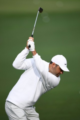 Top-ranked Scottie Scheffler, a four-time major winner, practices ahead of the start of the 90th Masters