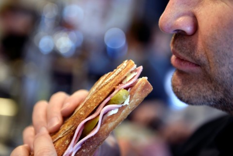 The upward climb of the worker's sandwich shows no signs of slowing