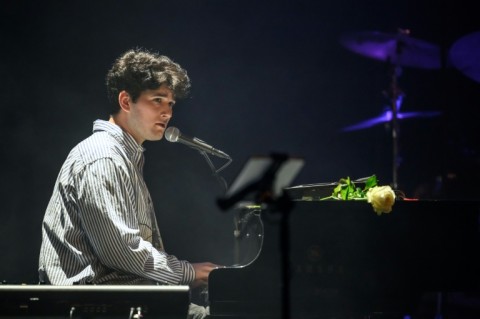 Swiss singer Gjon's Tears performed during the tribute concert