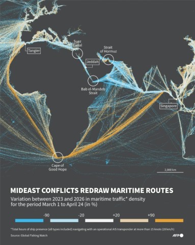 Mideast conflicts redraw maritime routes