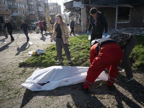Kyiv said Russia fired more than 100 drones overnight