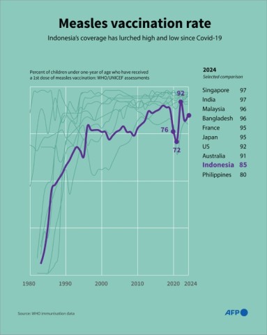 Indonesia measles vaccine cover