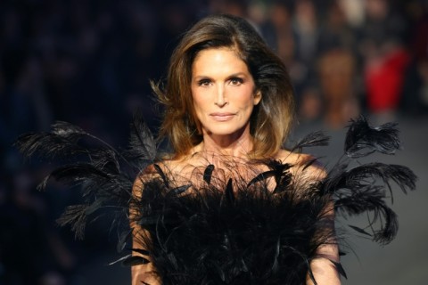 Model Cindy Crawford walked the runway