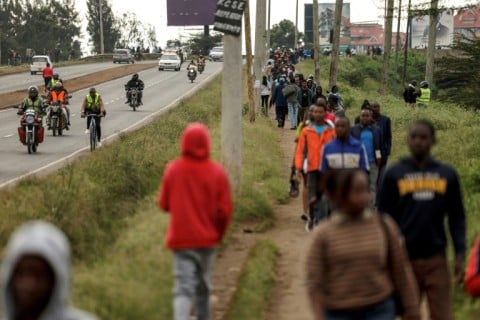 Commuters across the country were stranded by the strike by privately owned 'matatu' minibuses