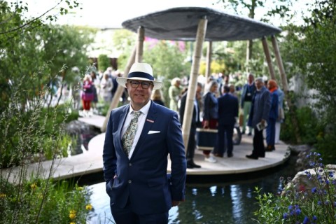Chief executive of the Eden Project Andy Jasper poses in the "Bring Me Sunshine Garden" designed as part of the UK's second Eden Project to be opened in late 2028 in northwestern Morecambe