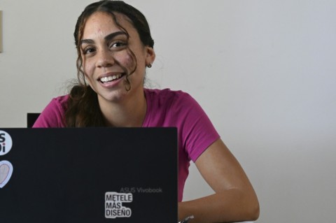 Shalia Garcia, a second-year industrial design student, says the distance learning system put in place to conserve electricity requires a lot of discipline