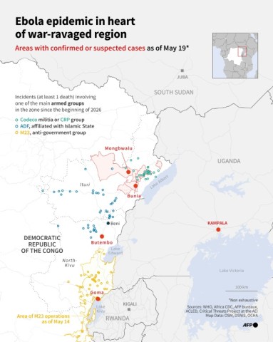 Ebola epidemic in heart of war-ravaged region