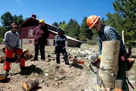 Participants learned how to use chainsaws, an essential tool for creating firebreaks in forests