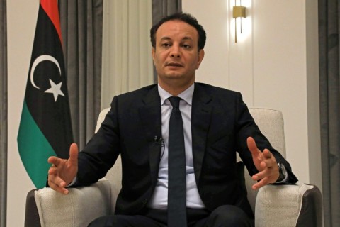 Director General of the Libyan Development and Reconstruction Fund (LDRF) Belgacem (Belgasem) Haftar speaks during an interview with AFP at his office in Benghazi on May 22, 2026