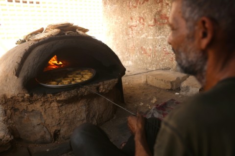 Many Palestinian bakers make Eid biscuits for the Muslim holiday of Eid al-Adha, but this year many Gazans can't afford to buy them