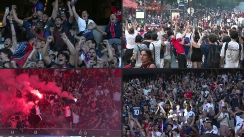 PSG supporters celebrated across Paris