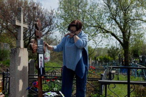 Zaitseva showed AFP the site of her son's grave, not far from her home
