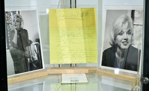 Handwritten notes by Monroe are part of the special event at Julien's Auctions