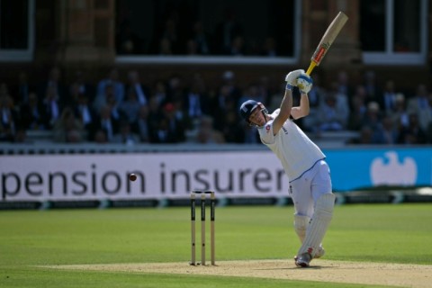 England's Harry Brook hits out on his way to 56 against New Zealand at Lord's