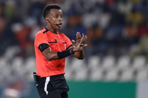 Somalian referee Omar Artan pictured in January 2024