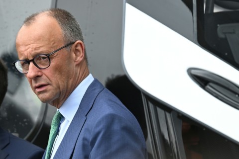 German Chancellor Friedrich Merz at the International Aerospace Exhibition (ILA) in Schoenefeld, near Berlin on June 10, 2026