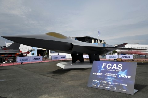 A mock-up of the FCAS fighter-jet, a project that was scrapped this week by Berlin and Paris