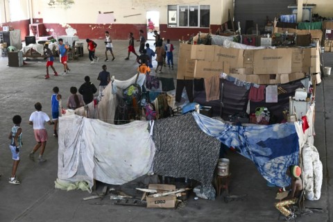 Athletes train at a boxing gym where nine families who were evacuated from a collapsed building in Havana have been living for three years