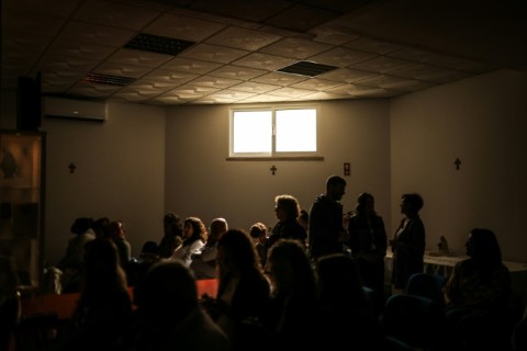 The monthly exorcism retreats are held in the basement of a small shopping centre near the sanctuary of Fatima in Portugal