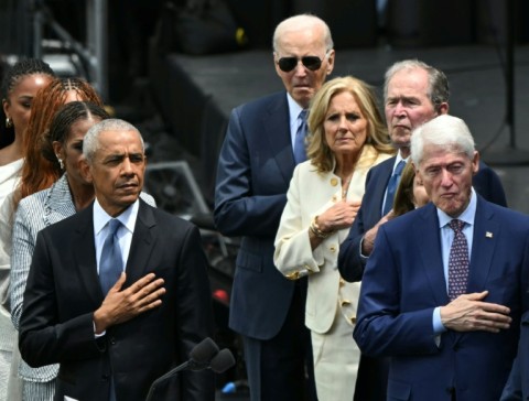 Former US presidents Barack Obama, Joe Biden, George W. Bush and Bill Clinton made a rare joint appearance, but current President Donald Trump was absent