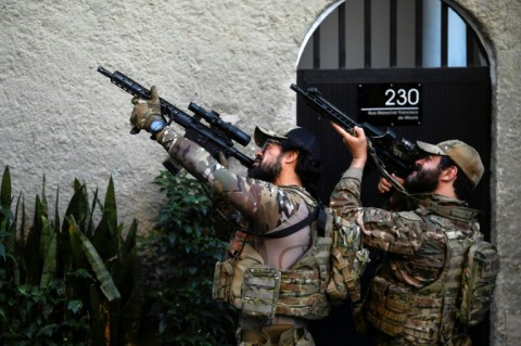 Brazilian Special Police forces take part in an operation against the Comando Vermelho gang in the Santa Marta favela