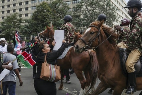 Mounted police were part of the heavy deployment in Nairobi