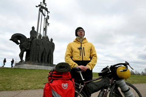 Dmitry Zhukov, a 37-year-old, has ridden thousands of kilometres across the country by bicycle