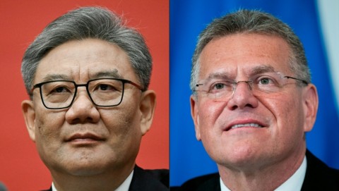 Chinese Commerce Minister Wang Wentao met his EU counterpart Maros Sefcovic in Brussels