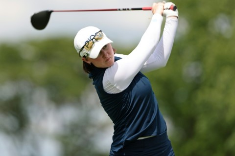 Australian Karis Davidson was in second place after the first round of the Women's PGA Championship at Hazeltine