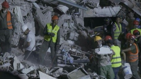Rescuers were still looking for survivors