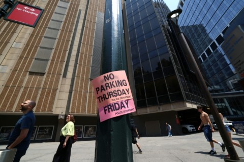Parking restrictions are in effect outside Madison Square Garden