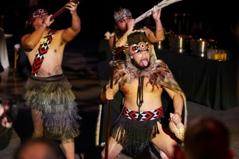 Dancers performed a welcoming ceremony for Indian Prime Minister Narendra Modi at a business event in New Zealand