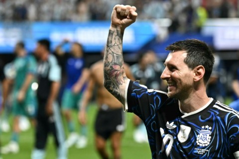 Lionel Messi celebrates after Argentina came from behind to beat England in Wednesday's World Cup semi-final